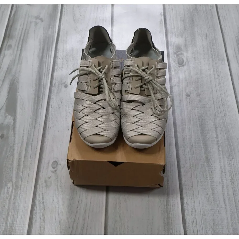 MERRELL Flora Kye Weave Lace Up Sneakers J94846 - Beige - Women's Size 8